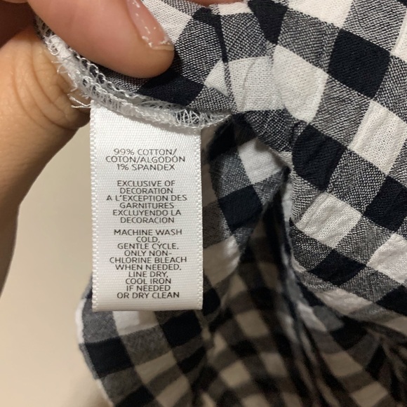 LOFT Gingham Side Toe Off the Shoulder Top XSmall - Picture 6 of 7